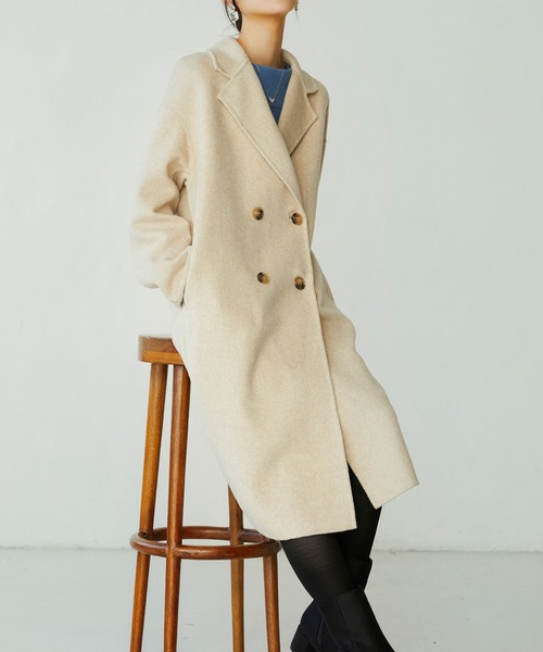 SAISON DE PAPILLON(セゾンドパピヨン)の「オーバーサイズチェスターコート(チェスターコート・レディース・ベージュ/ブラウン/グレー/ブラック・フリー)」の5枚目の写真