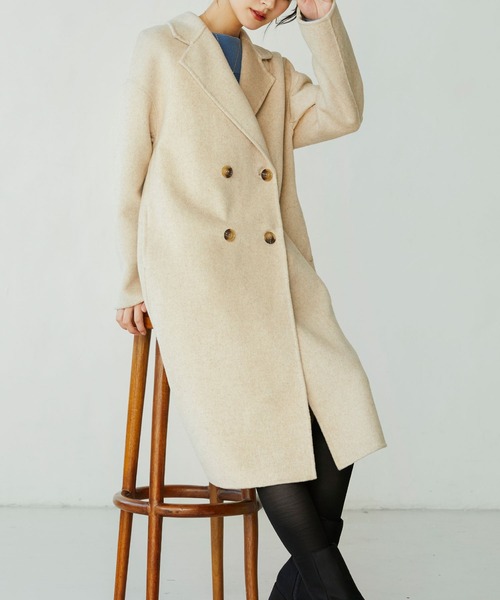 SAISON DE PAPILLON(セゾンドパピヨン)の「オーバーサイズチェスターコート(チェスターコート・レディース・ベージュ/ブラウン/グレー/ブラック・フリー)」の6枚目の写真