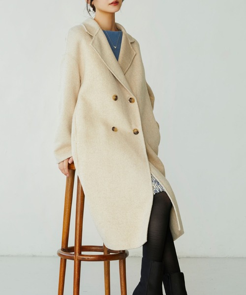 SAISON DE PAPILLON(セゾンドパピヨン)の「オーバーサイズチェスターコート(チェスターコート・レディース・ベージュ/ブラウン/グレー/ブラック・フリー)」の7枚目の写真