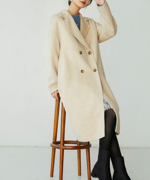 SAISON DE PAPILLON(セゾンドパピヨン)の「オーバーサイズチェスターコート(チェスターコート・レディース・ベージュ/ブラウン/グレー/ブラック・フリー)」の8枚目の写真