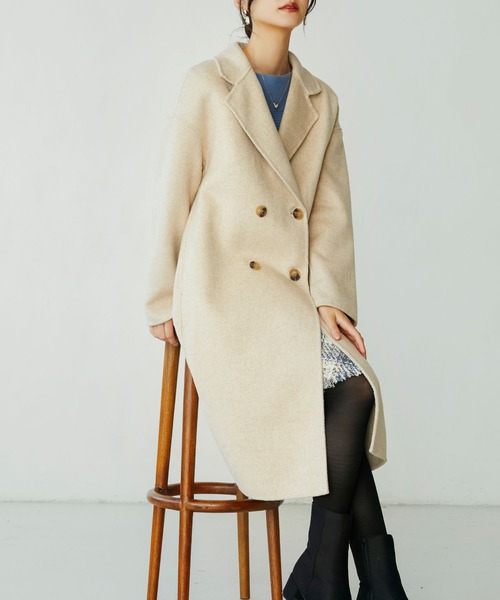 SAISON DE PAPILLON(セゾンドパピヨン)の「オーバーサイズチェスターコート(チェスターコート・レディース・ベージュ/ブラウン/グレー/ブラック・フリー)」の9枚目の写真