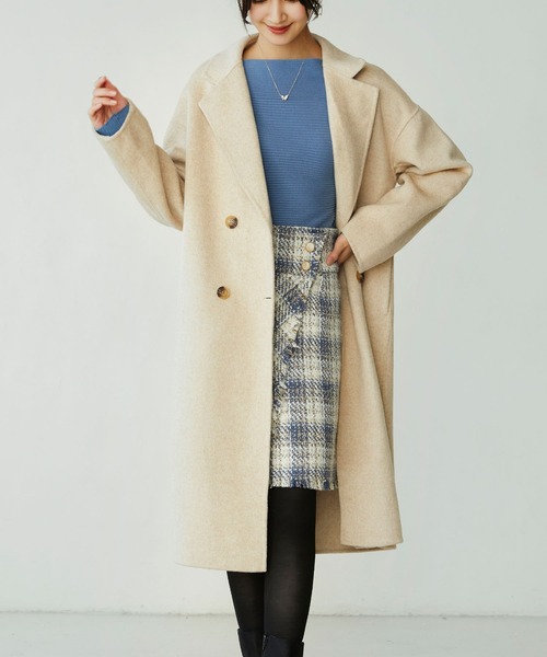 SAISON DE PAPILLON(セゾンドパピヨン)の「オーバーサイズチェスターコート(チェスターコート・レディース・ベージュ/ブラウン/グレー/ブラック・フリー)」の10枚目の写真