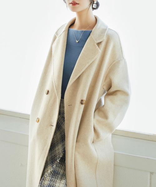 SAISON DE PAPILLON(セゾンドパピヨン)の「オーバーサイズチェスターコート(チェスターコート・レディース・ベージュ/ブラウン/グレー/ブラック・フリー)」の13枚目の写真