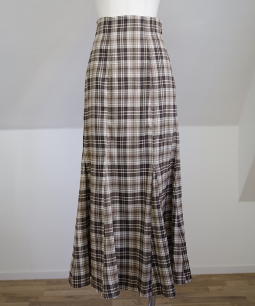 UNFIELD（アンフィールド）の「【UNFIELD チェックバックレースアップスカート】（スカート・レディース・ベージュ/ブラウン・FREE）」の19枚目の写真