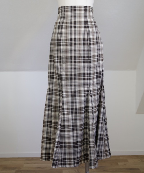 UNFIELD（アンフィールド）の「【UNFIELD チェックバックレースアップスカート】（スカート・レディース・ベージュ/ブラウン・FREE）」の22枚目の写真