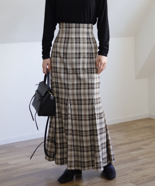 UNFIELD（アンフィールド）の「【UNFIELD チェックバックレースアップスカート】（スカート・レディース・ベージュ/ブラウン・FREE）」の16枚目の写真