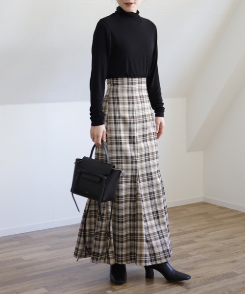 UNFIELD（アンフィールド）の「【UNFIELD チェックバックレースアップスカート】（スカート・レディース・ベージュ/ブラウン・FREE）」の18枚目の写真