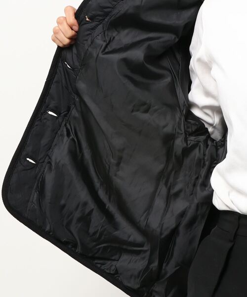 ANAP（アナップ）の「BACKプリントキルティング中綿ジャケット（ノーカラージャケット・レディース・ブラック/カーキ・FREE）」の12枚目の写真