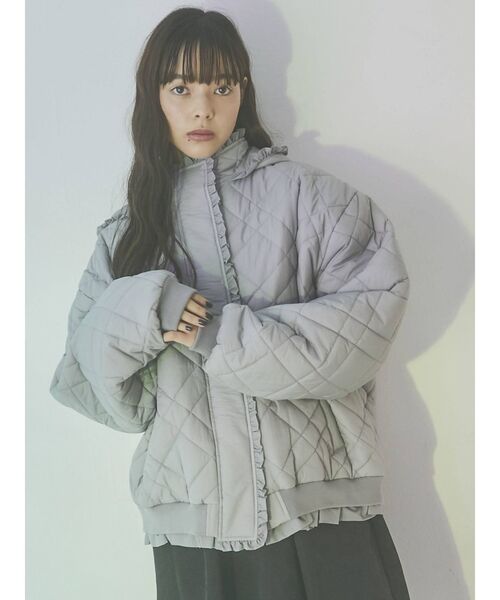 バーバリーロンドン♡キルティングライナー付き ナイロンジャケット 襟フリル 40 バーバリーロンドン♡キルティングライナー付き ナイロンジャケット 襟