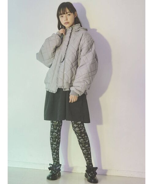 merry jenny（メリージェニー）の「ナイロンフリルキルティングジャケット（ナイロンジャケット・レディース・アイボリー/ライトブルー/ブラック・FREE）」の13枚目の写真