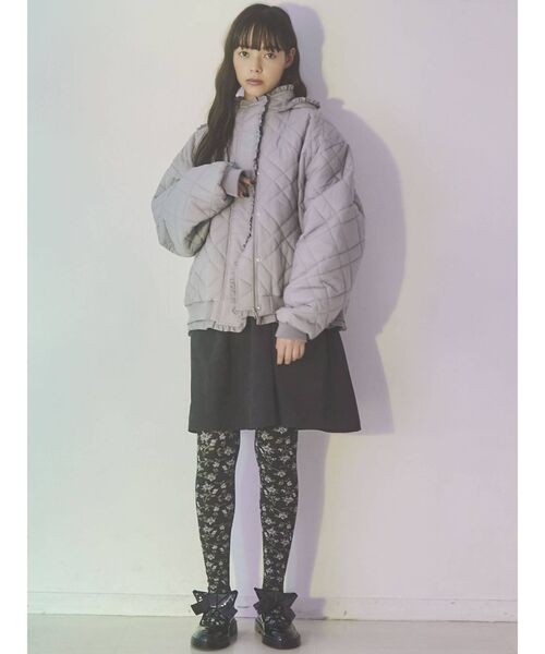 merry jenny（メリージェニー）の「ナイロンフリルキルティングジャケット（ナイロンジャケット・レディース・アイボリー/ライトブルー/ブラック・FREE）」の15枚目の写真