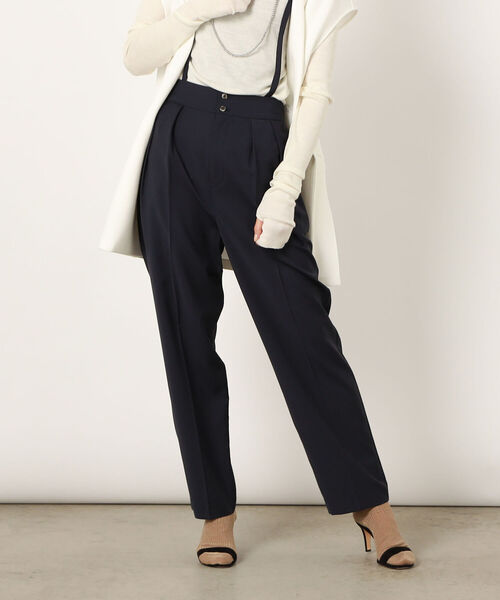 NOLLEY’S(ノーリーズ)の「◇【WEB限定サイズあり】ウォッシャブルウールサスペンダーパンツ(その他パンツ・レディース・ライトグレー/ブラック/ネイビー・40/38/36)」の2枚目の写真