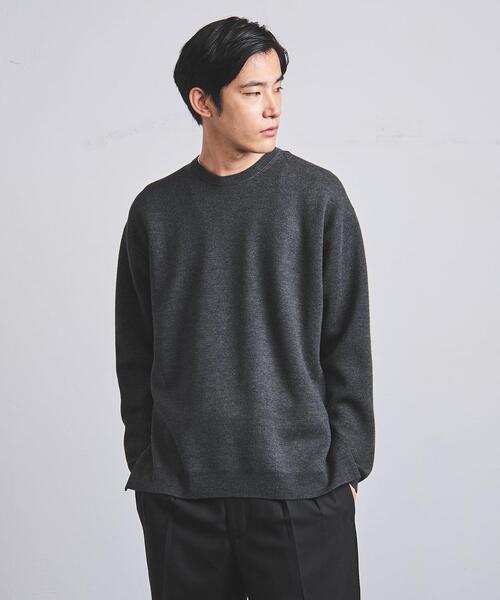 EN ROUTE（アンルート）の「＜EN ROUTE（アンルート）＞ ミラノリブ サイドスリット コンビ プルオーバー ニット（ニット/セーター・メンズ・ブラック/グレー・1/2/3）」の7枚目の写真