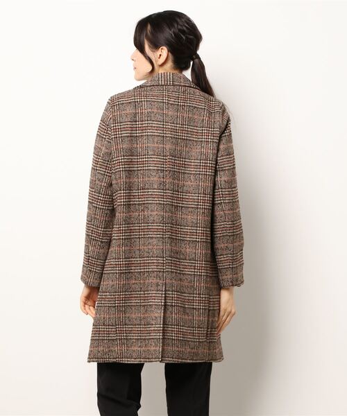 M.deux（エムドゥ）の「チェックチェスターコート（チェスターコート・レディース・ブラウン・MEDIUM）」の4枚目の写真