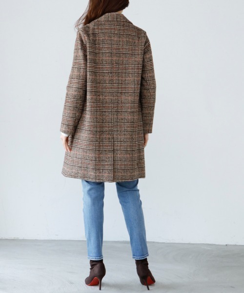 M.deux（エムドゥ）の「チェックチェスターコート（チェスターコート・レディース・ブラウン・MEDIUM）」の10枚目の写真