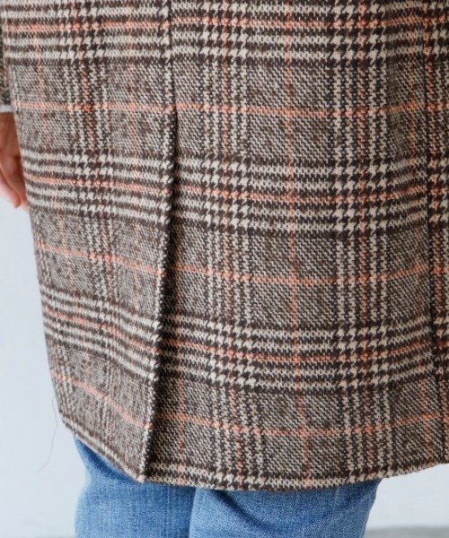 M.deux（エムドゥ）の「チェックチェスターコート（チェスターコート・レディース・ブラウン・MEDIUM）」の6枚目の写真