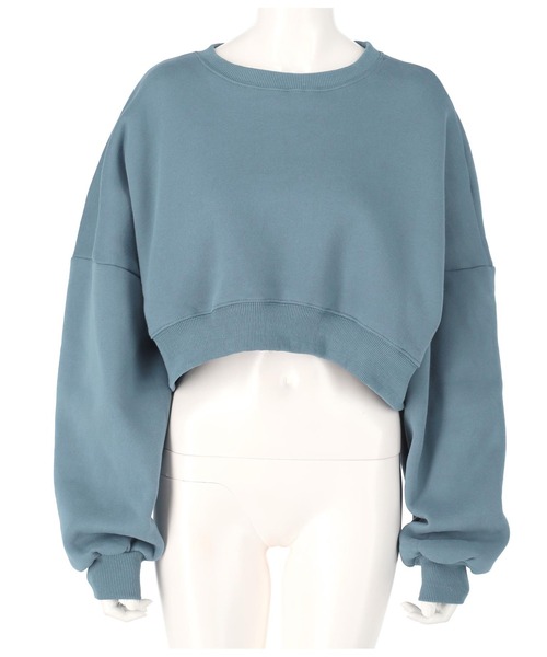 ANAP(アナップ)の「シンプルクロップド裏起毛トップス(スウェット・レディース・ライトグレー/ベージュ/オレンジ/ブルー/グリーン/スミクロ・FREE)」の11枚目の写真