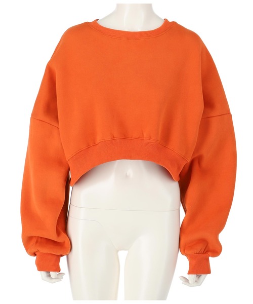 ANAP(アナップ)の「シンプルクロップド裏起毛トップス(スウェット・レディース・ライトグレー/ベージュ/オレンジ/ブルー/グリーン/スミクロ・FREE)」の12枚目の写真