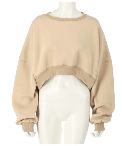 ANAP(アナップ)の「シンプルクロップド裏起毛トップス(スウェット・レディース・ライトグレー/ベージュ/オレンジ/ブルー/グリーン/スミクロ・FREE)」の9枚目の写真