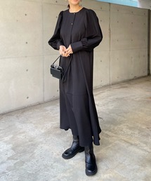 DouDou | 異素材切替袖ボリュームワンピース(ワンピース)