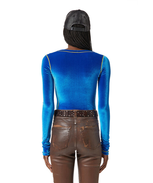 DIESEL（ディーゼル）の「レディース 長袖 カットソー ベロア トップス