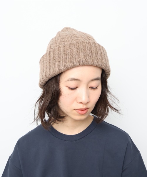 WOOL PAPER DOUBLE KNIT CABLE BEANIE / ウール×和紙ダブルニット