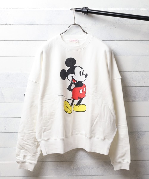 Little sunny bite(リトルサニーバイト)の「《Little Sunny Bite》Disney collection mickey sweat top(Tシャツ/カットソー・レディース・ホワイト/ブラック・FREE)」の4枚目の写真