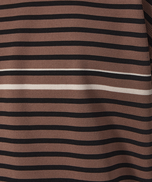 ABAHOUSE(アバハウス)の「ポリエステル 天竺 ボーダー プルオーバー ニット(ニット/セーター・メンズ・ダークブラウン/セージグリーン/グレイッシュベージュ/グレイッシュブルー・46/48)」の12枚目の写真