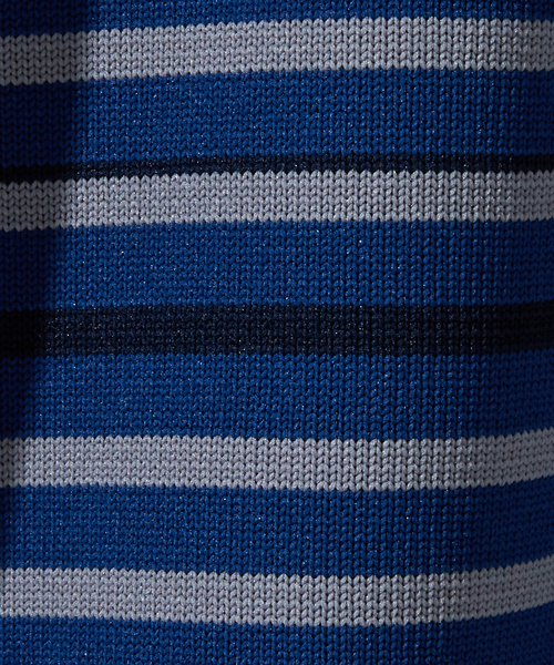 ABAHOUSE(アバハウス)の「ポリエステル 天竺 ボーダー プルオーバー ニット(ニット/セーター・メンズ・ダークブラウン/セージグリーン/グレイッシュベージュ/グレイッシュブルー・46/48)」の14枚目の写真