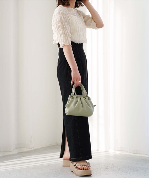 archives（アルシーヴ）の「くるみがま口ハンドルショルダー（ショルダーバッグ・レディース・グリーン/アイボリー/ブラック・FREE）」の16枚目の写真