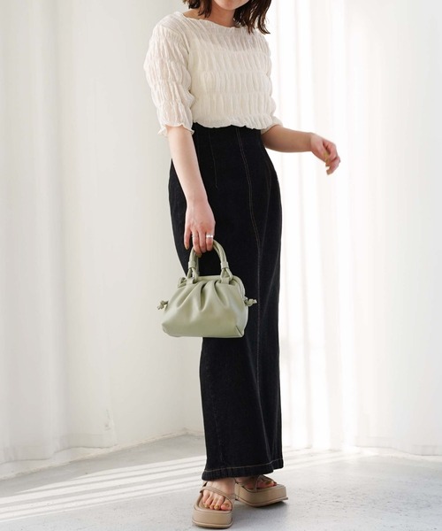 archives（アルシーヴ）の「くるみがま口ハンドルショルダー（ショルダーバッグ・レディース・グリーン/アイボリー/ブラック・FREE）」の17枚目の写真