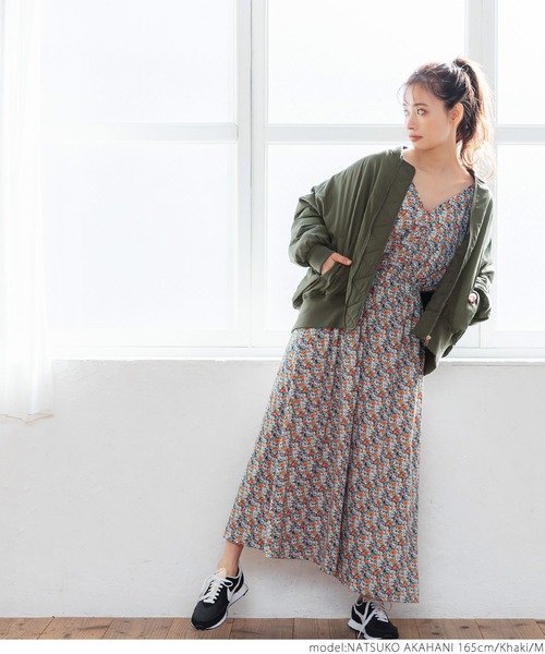 coca（coca）（コカ）の「ルーズシルエット MA-1ブルゾン（MA-1・レディース・ブラック/カーキ・M/L）」の3枚目の写真