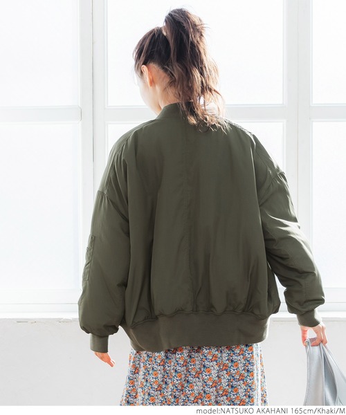 coca（coca）（コカ）の「ルーズシルエット MA-1ブルゾン（MA-1・レディース・ブラック/カーキ・M/L）」の6枚目の写真