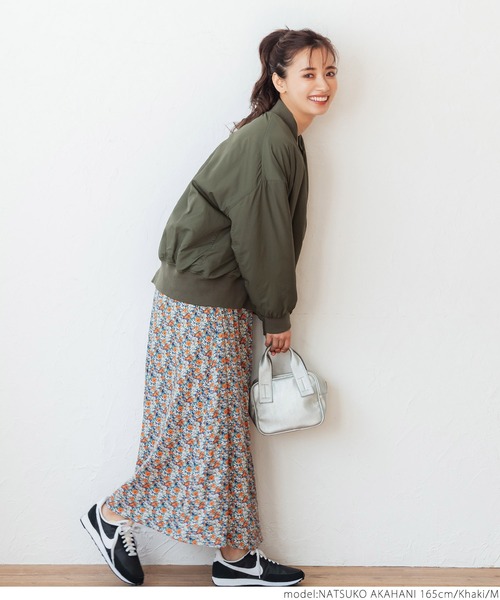 coca（coca）（コカ）の「ルーズシルエット MA-1ブルゾン（MA-1・レディース・ブラック/カーキ・M/L）」の7枚目の写真