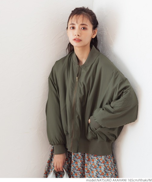 coca（coca）（コカ）の「ルーズシルエット MA-1ブルゾン（MA-1・レディース・ブラック/カーキ・M/L）」の8枚目の写真