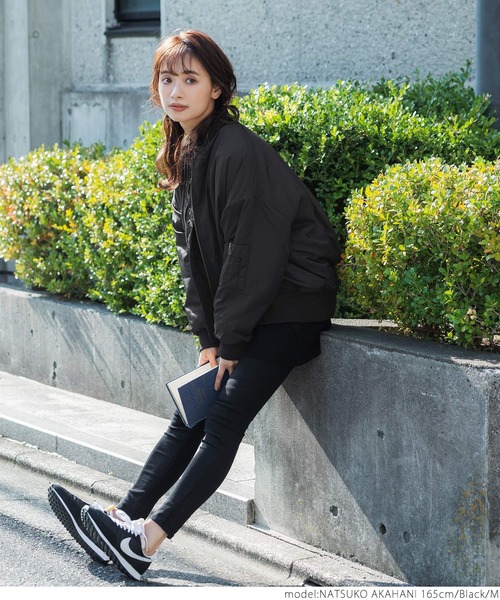 coca（coca）（コカ）の「ルーズシルエット MA-1ブルゾン（MA-1・レディース・ブラック/カーキ・M/L）」の13枚目の写真