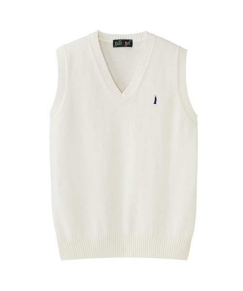 EASTBOY（イーストボーイ）の「Mens 綿 ベスト 制服 高校生 中学生 スクール メンズ（ベスト・キッズ・ライトグレー/ベージュ/ネイビー/オフホワイト・M/L）」の2枚目の写真