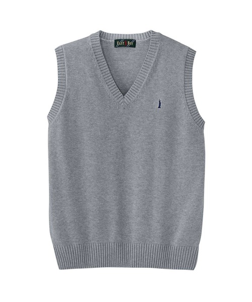 EASTBOY（イーストボーイ）の「Mens 綿 ベスト 制服 高校生 中学生 スクール メンズ（ベスト・キッズ・ライトグレー/ベージュ/ネイビー/オフホワイト・M/L）」の3枚目の写真