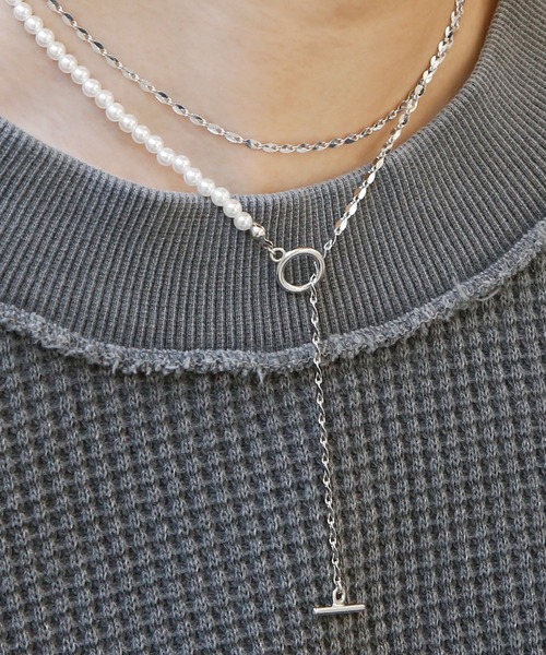 colleca la（コレカラ）の「パールとチェーンの2WAYロングネックレス（ネックレス・レディース・シルバー/ゴールド・ﾌﾘ-）」の4枚目の写真