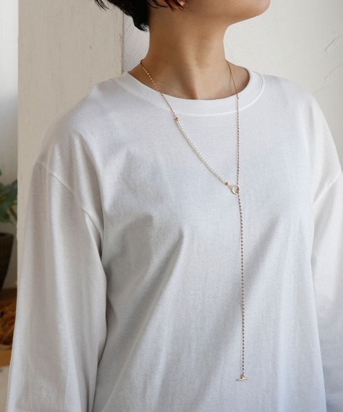 colleca la（コレカラ）の「パールとチェーンの2WAYロングネックレス（ネックレス・レディース・シルバー/ゴールド・ﾌﾘ-）」の5枚目の写真