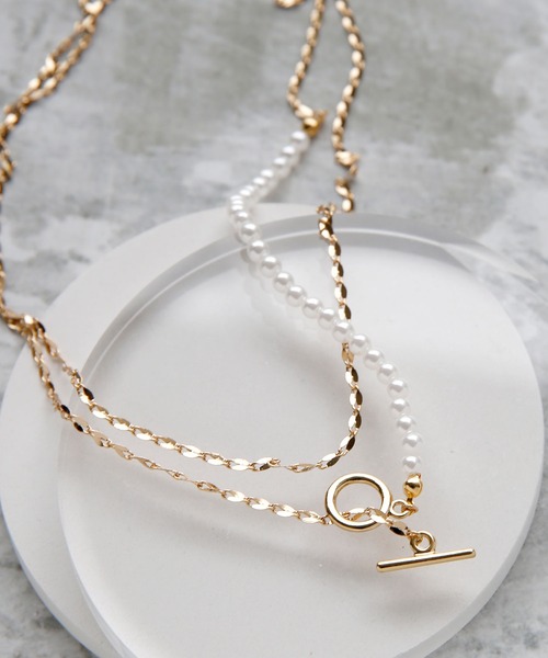 colleca la（コレカラ）の「パールとチェーンの2WAYロングネックレス（ネックレス・レディース・シルバー/ゴールド・ﾌﾘ-）」の6枚目の写真