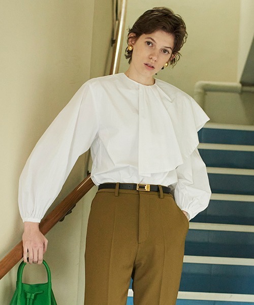 ネックフリルドレープパフスリーブブラウス Tシャツ カットソー Mila Owen ミラオーウェン のファッション通販 Zozotown