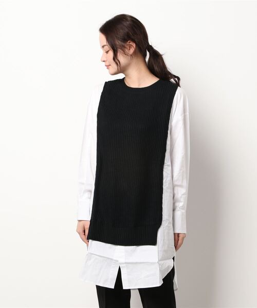 Abahouse Devinette（ドゥヴィネット）の「Mylanka ニットブロードワンピース（ニット/セーター・レディース・ホワイト/ブラック・フリー）」の2枚目の写真
