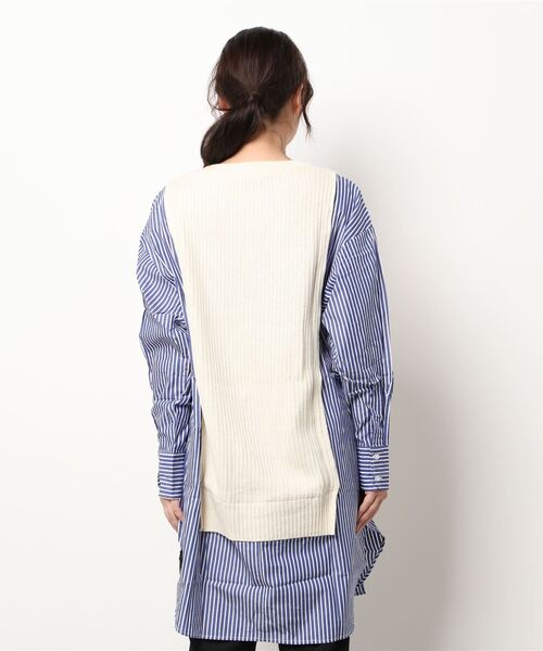 Abahouse Devinette（ドゥヴィネット）の「Mylanka ニットブロードワンピース（ニット/セーター・レディース・ホワイト/ブラック・フリー）」の4枚目の写真