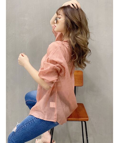 GYDA(ジェイダ)の「SHEAR シャツ(シャツ/ブラウス・レディース・ブラック/オフホワイト/シャーベット・FREE)」の22枚目の写真