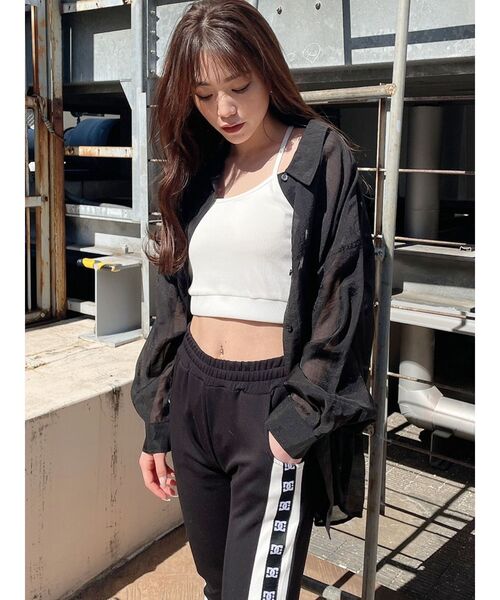 GYDA(ジェイダ)の「SHEAR シャツ(シャツ/ブラウス・レディース・ブラック/オフホワイト/シャーベット・FREE)」の9枚目の写真