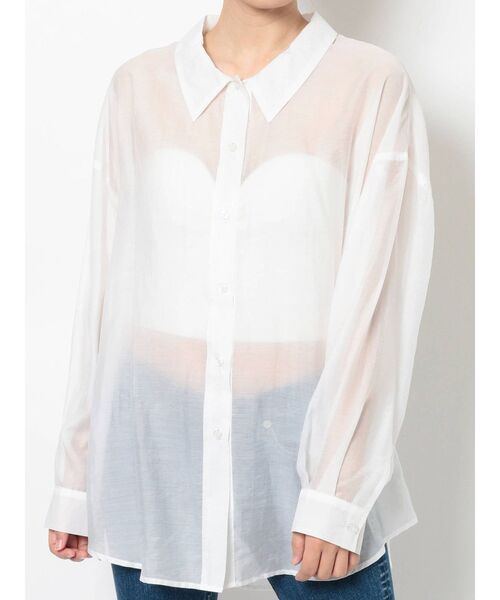 GYDA(ジェイダ)の「SHEAR シャツ(シャツ/ブラウス・レディース・ブラック/オフホワイト/シャーベット・FREE)」の16枚目の写真