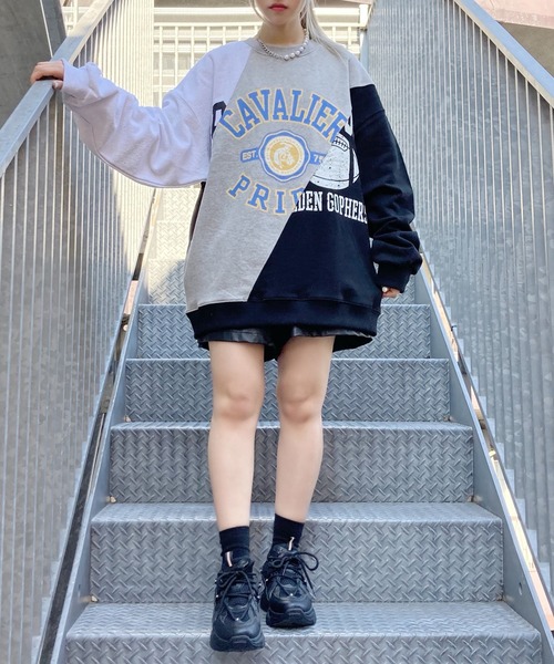 Figments（フィグメンツ）の「再構築スウェット（スウェット・レディース・ブラック/ベージュ・FREE）」の14枚目の写真