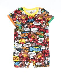 HYSTERIC MINI（ヒステリックミニ）の「TEDDY ROCKS総柄半袖ロンパース