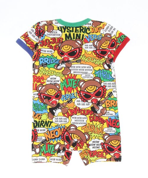 HYSTERIC MINI（ヒステリックミニ）の「TEDDY ROCKS総柄半袖ロンパース